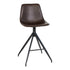 Monaco Counter Chair - Bruin, PU/Staal, 51x44x96 cm - Set van 2