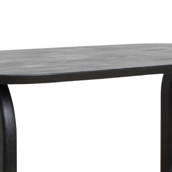 Bullnose eettafel zwart gesloten onderstel
