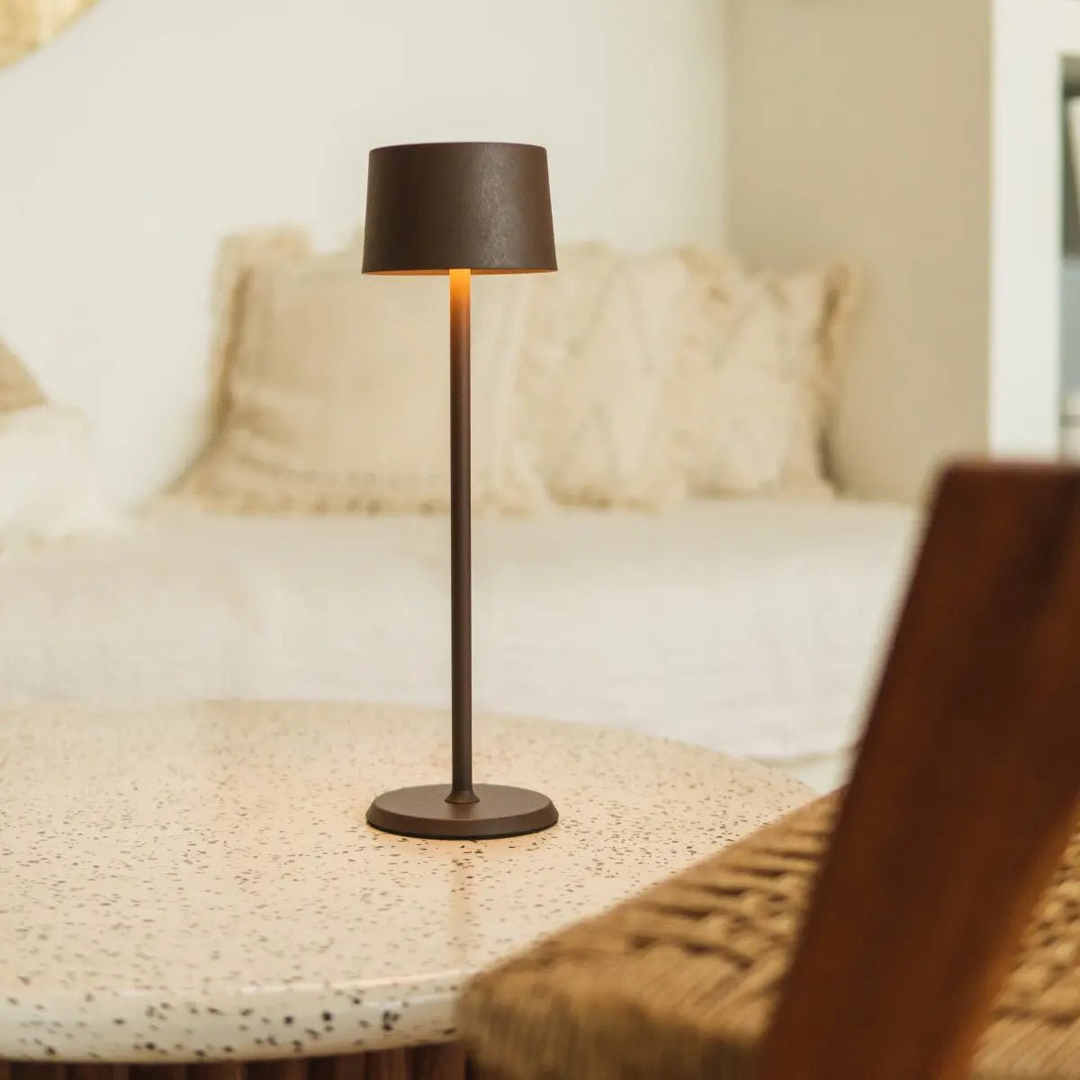 David Mokkabruine oplaadbare tafellamp 2 in 1 met verstelbare hoogte | Dimbaar en draadloos