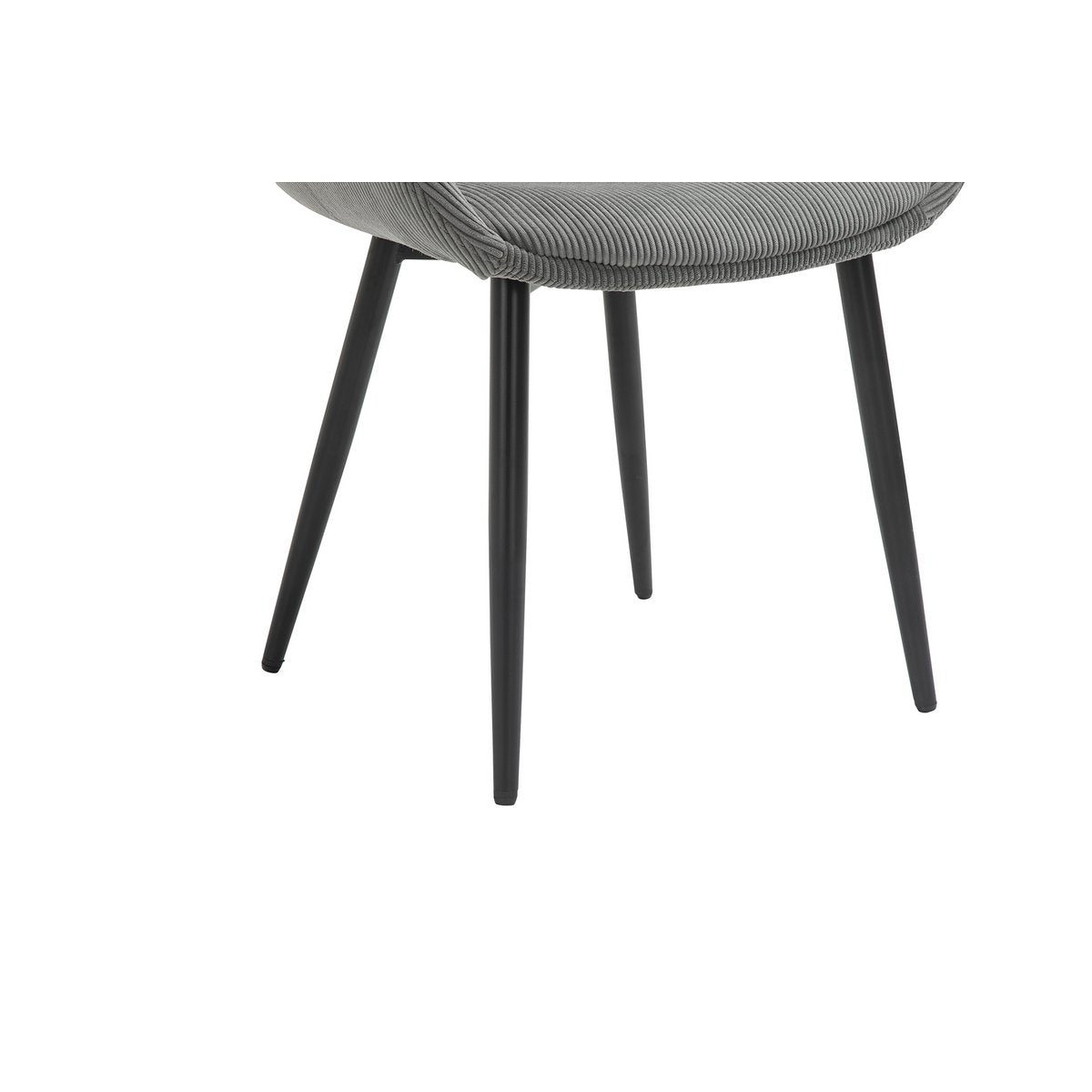 Moderne Eetkamerstoel Donkergrijs – Corduroy-Look & Zwart Frame – Set van 2 - SalesFever - Casanovio