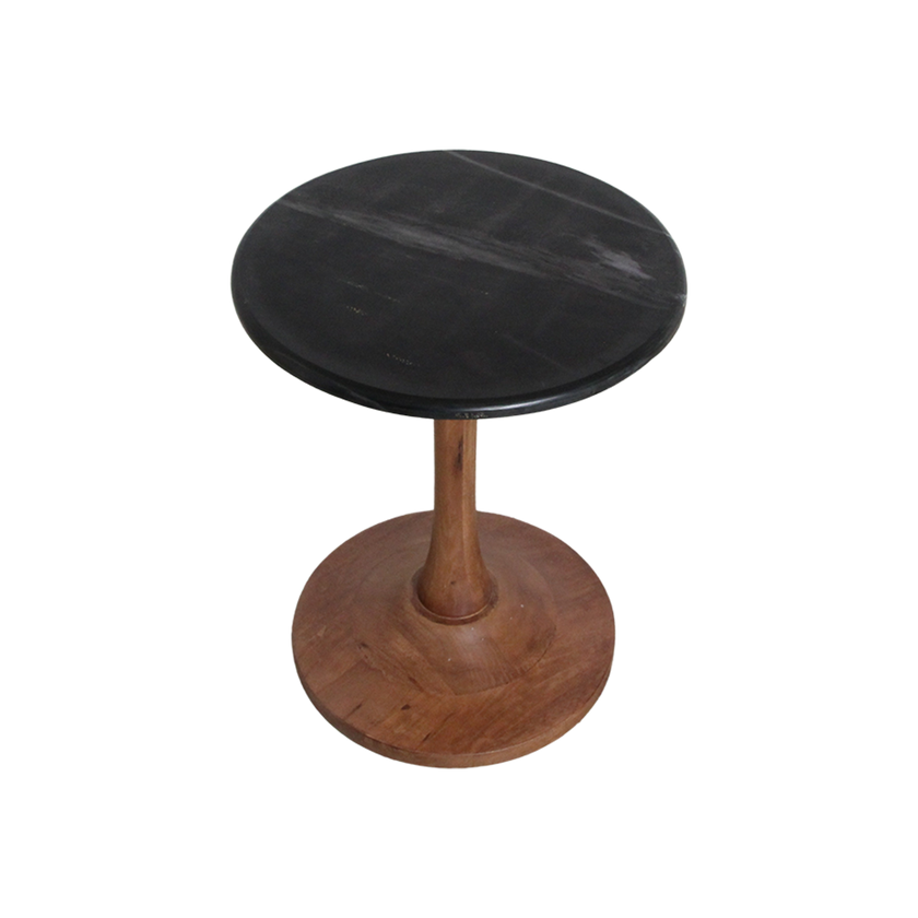 Singapore bijzettafel marmer zwart - 40x40x50 cm