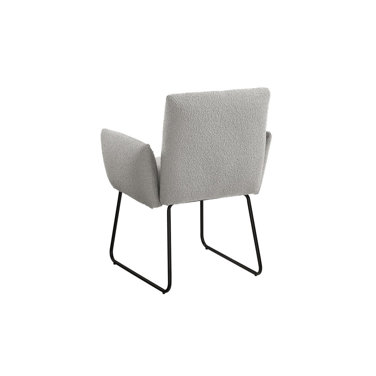 Eetkamerstoel Grijs met Zwart Sledeframe – Bouclé & Knoopstiksel - SalesFever - Casanovio