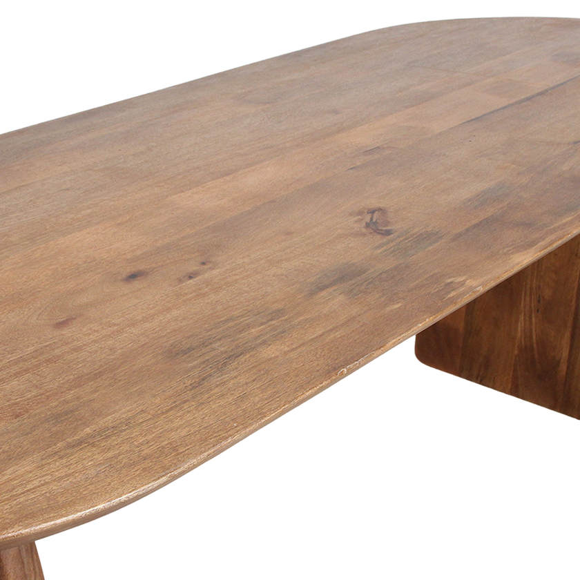 Bullnose eettafel bruin gesloten onderstel