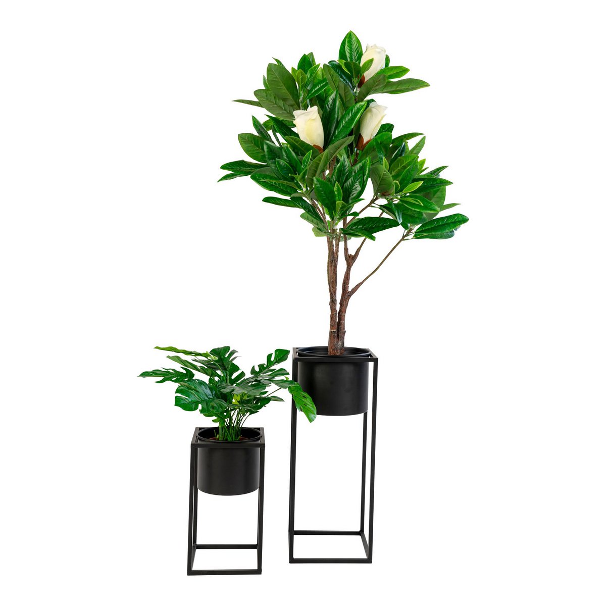 Marla Bloempotten - Zwart, Staal - Set van 2