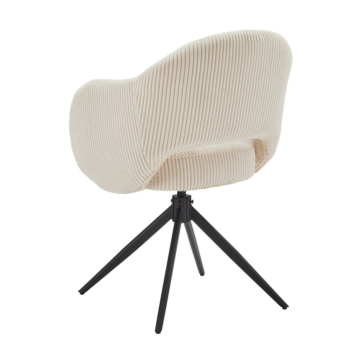Draaifauteuil Beige met Zwart Metalen Frame – Corduroylook & Pocketvering - SalesFever - Casanovio