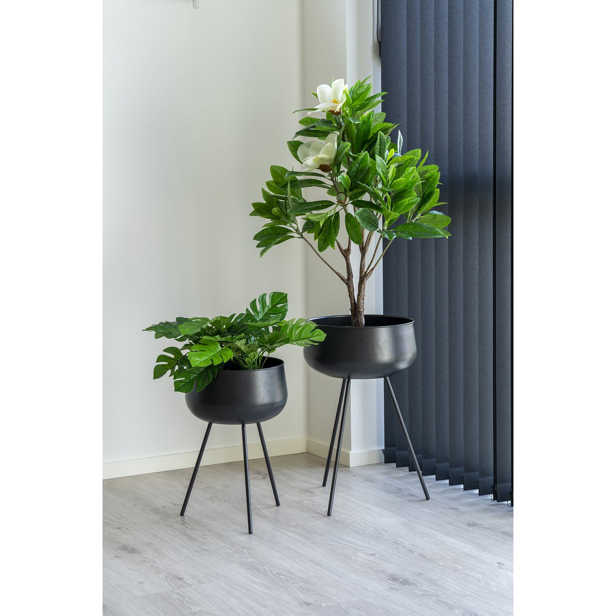 Monstera - Groen, PE-kunststof/polyester/draad/cement, 40x40x45 cm