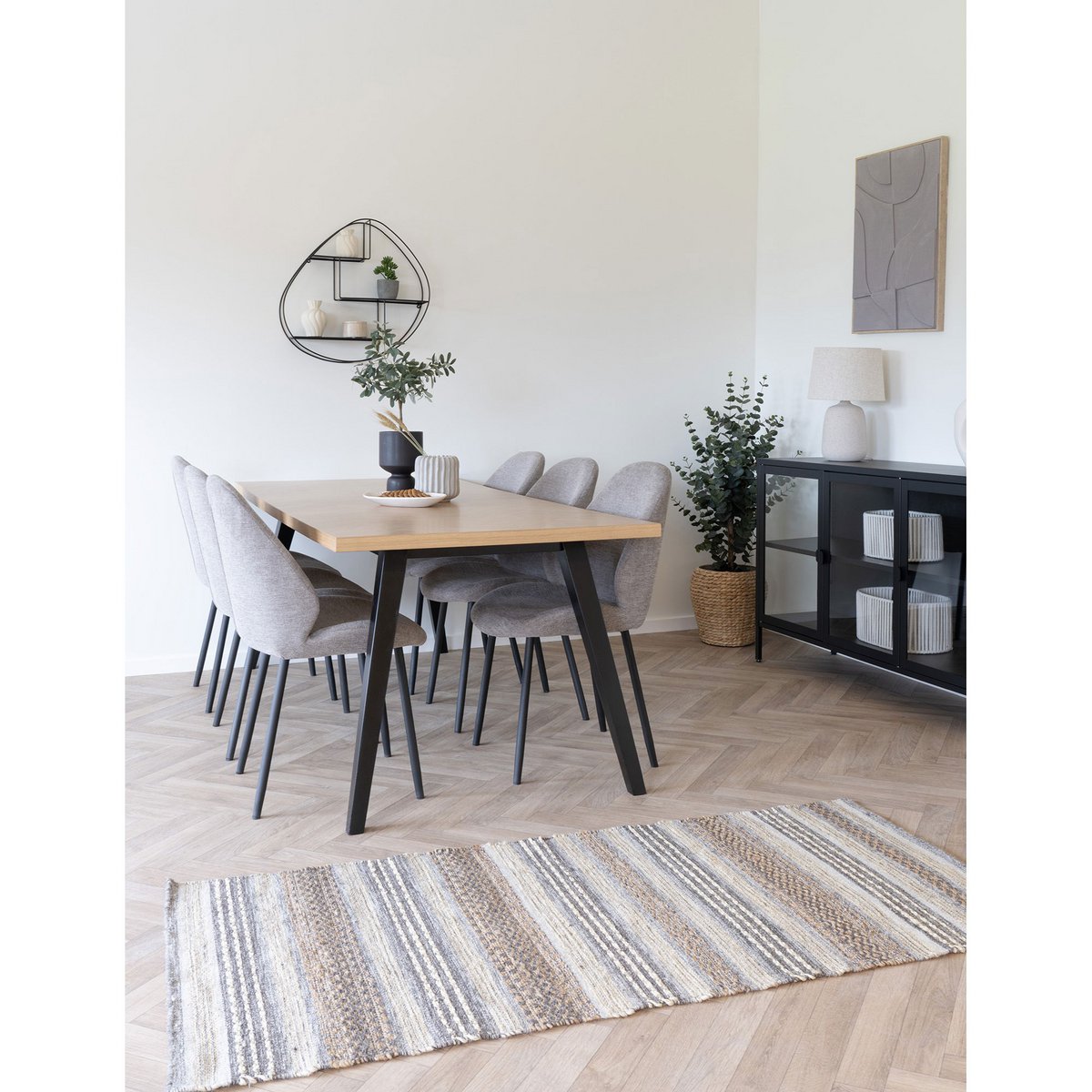 Eucalyptusboom - Groen, PE-kunststof, polyester, draad, cement, 120 cm