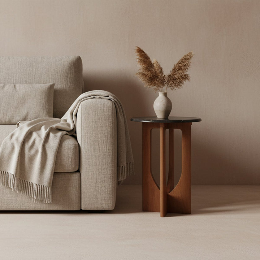 Brunei bijzettafel marmer zwart