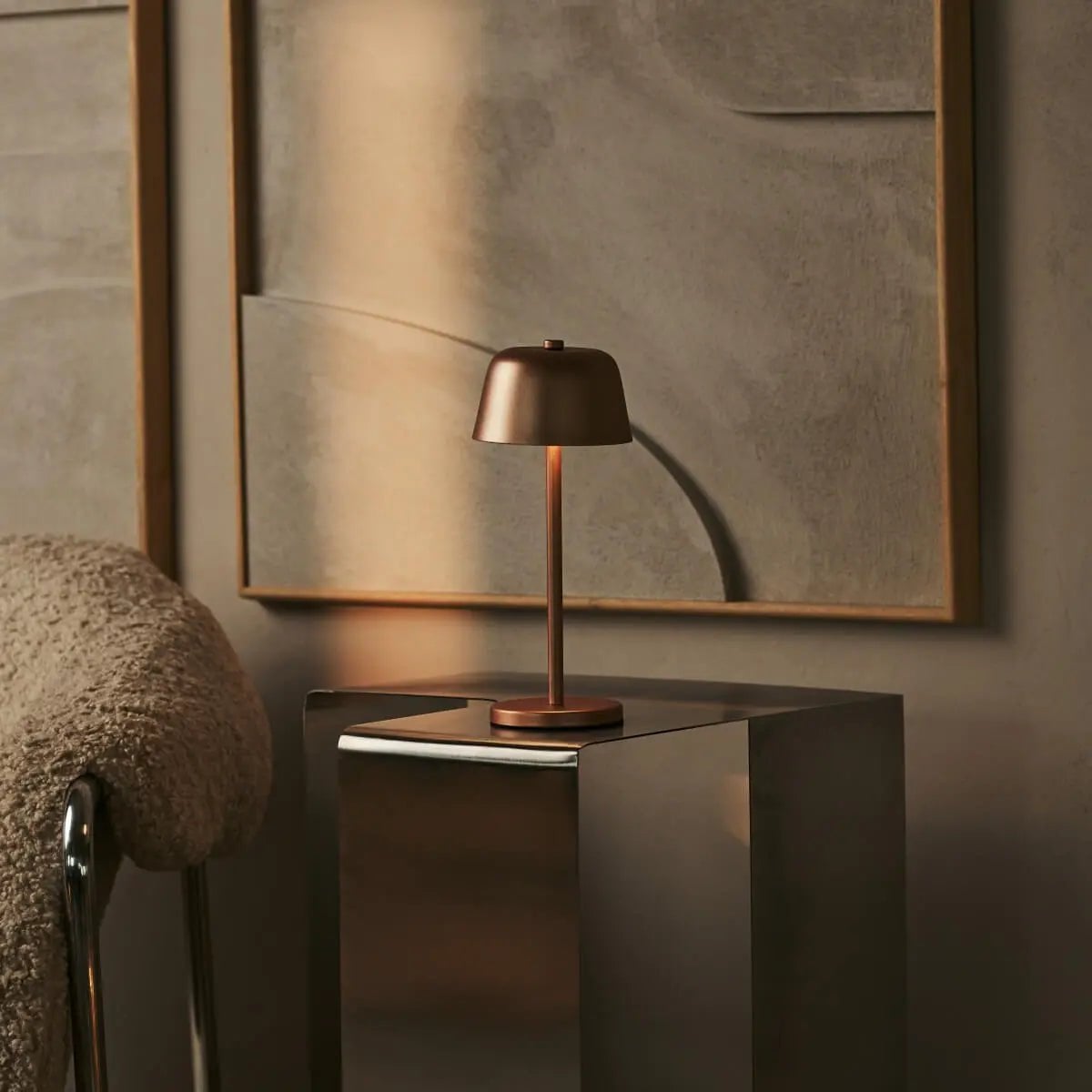 Anton Koperen Oplaadbare Tafellamp | Stijlvolle en draadloze verlichting