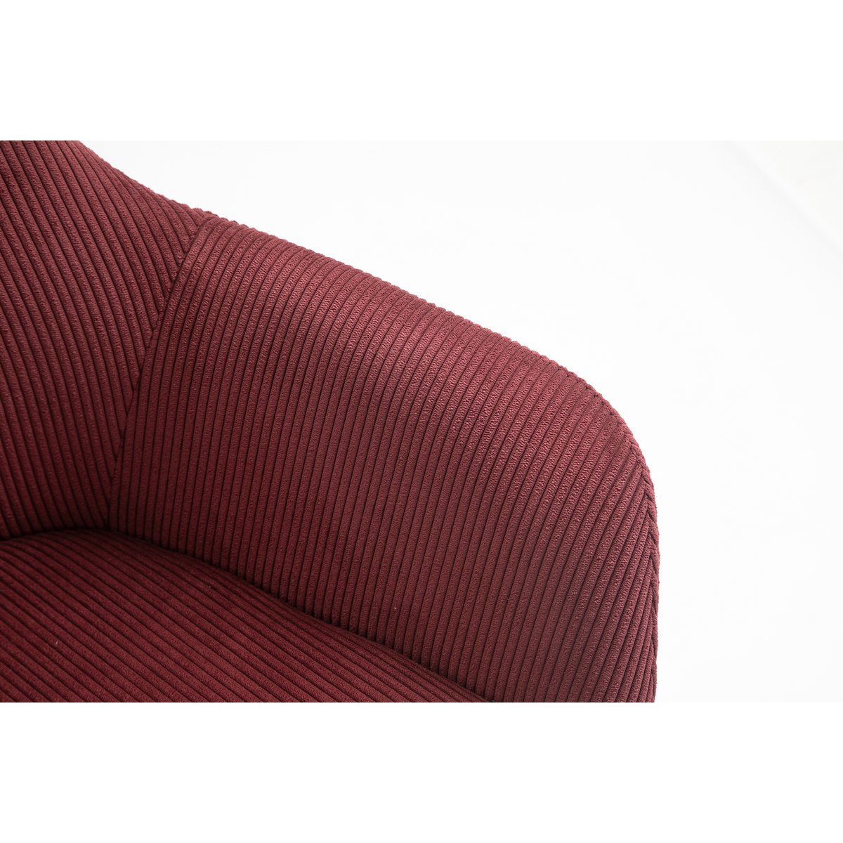 Eetkamerstoel Bordeauxrood met Zwart Metalen Frame – Corduroylook & Armleuningen – Set van 2 - SalesFever - Casanovio