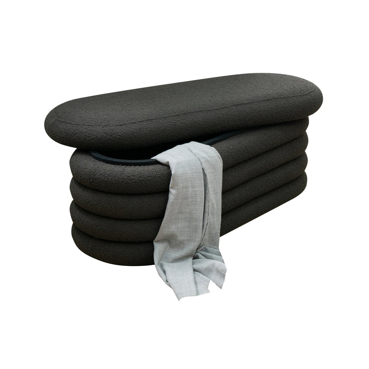 Opbergbank Bouclé Donkergrijs – Modern & Praktisch - SalesFever - Casanovio