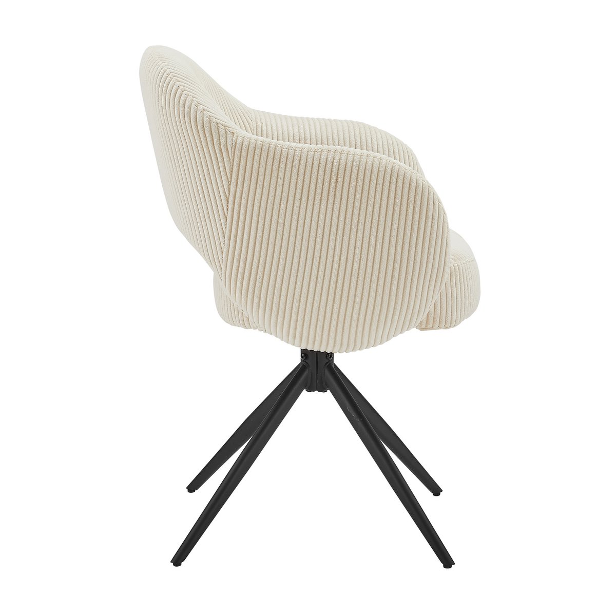 Draaifauteuil Beige met Zwart Metalen Frame – Corduroylook & Pocketvering - SalesFever - Casanovio