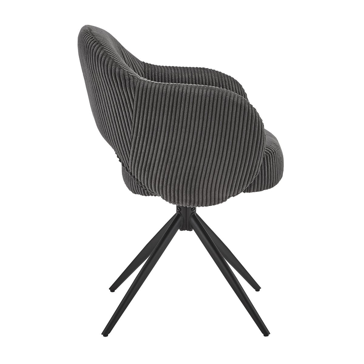 Draaifauteuil Donkergrijs met Zwart Metalen Frame – Corduroylook & Pocketvering - SalesFever - Casanovio