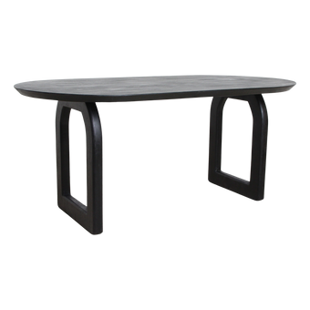 Bullnose eettafel zwart open onderstel