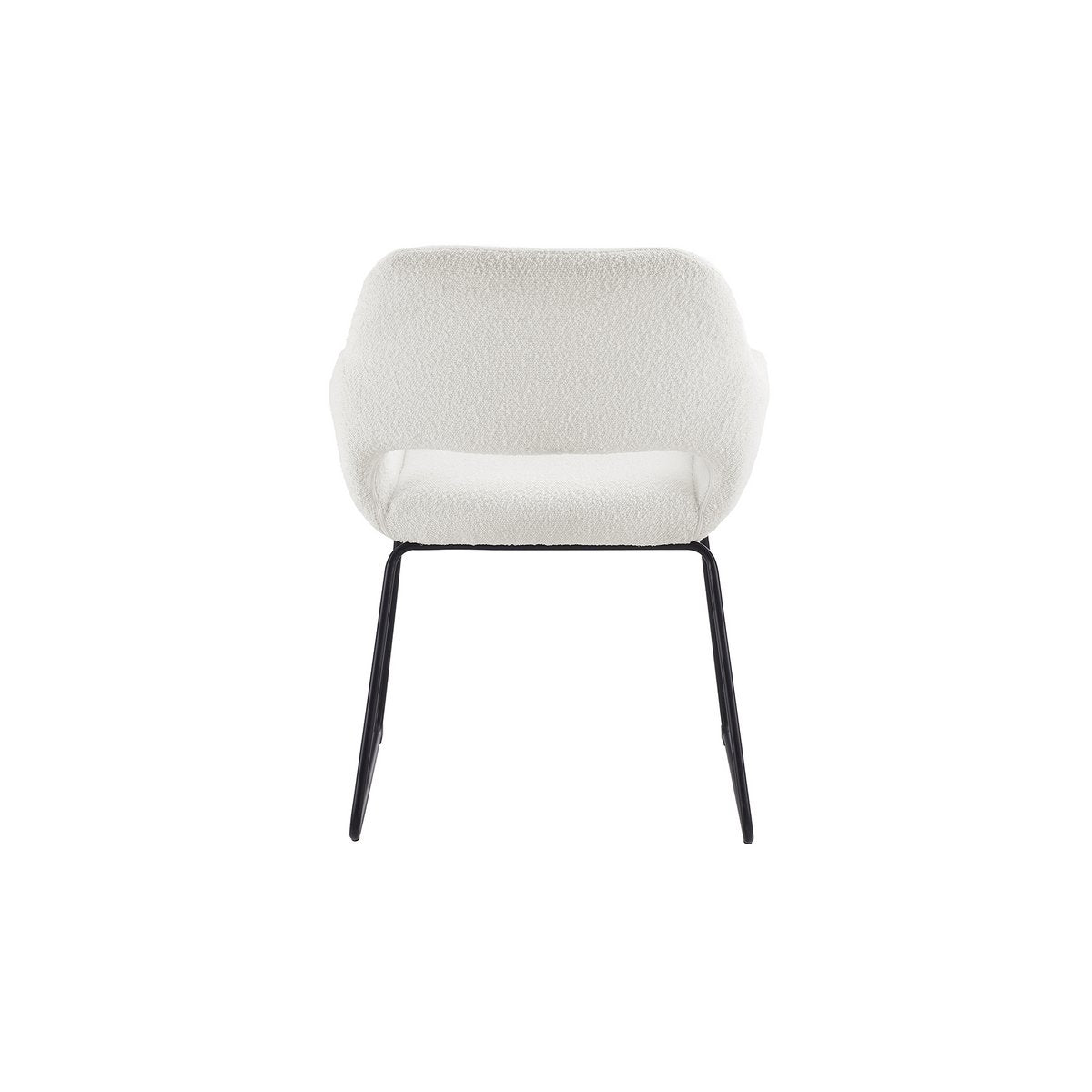 Eetkamerstoel Wit Bouclé met Open Rugleuning – Zwart Sleded Frame - SalesFever - Casanovio