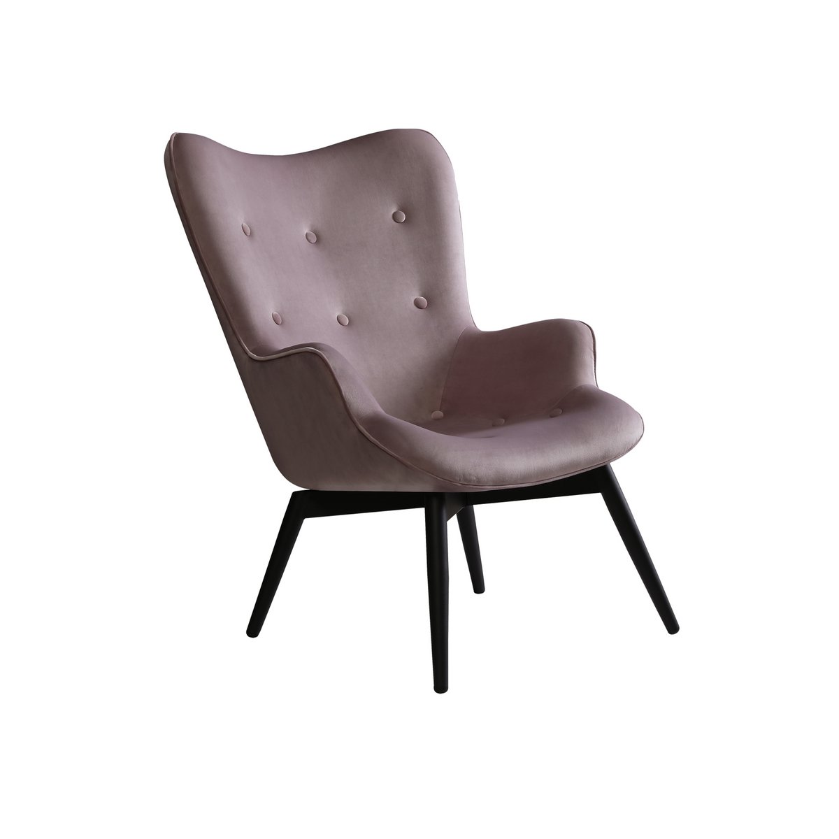 Moderne Fauteuil Roze met Zwart Metalen Frame – Fluweel & Sierknopen - SalesFever - Casanovio