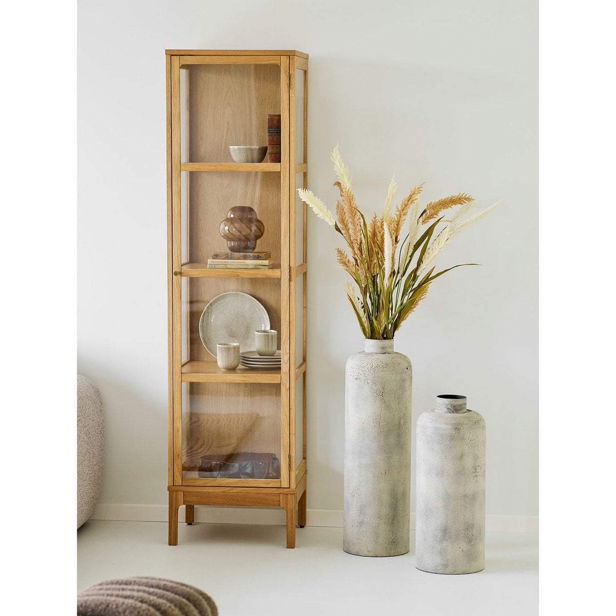 Hou Decoratieve pot, metaal, antiek beige, ø24x60,5 cm