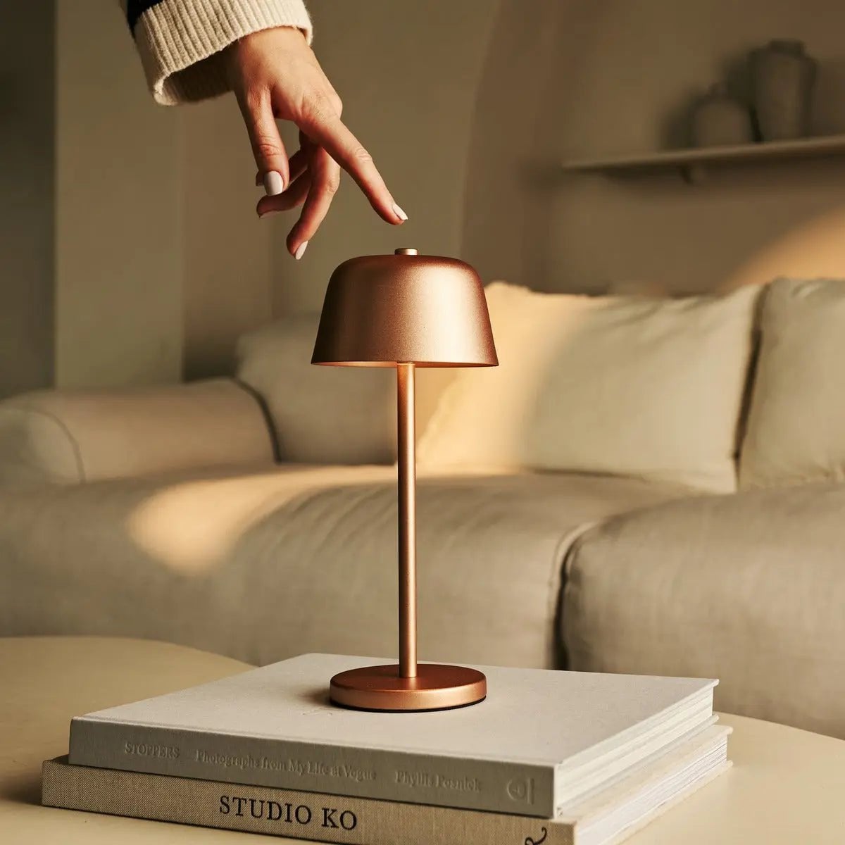 Anton Koperen Oplaadbare Tafellamp | Stijlvolle en draadloze verlichting