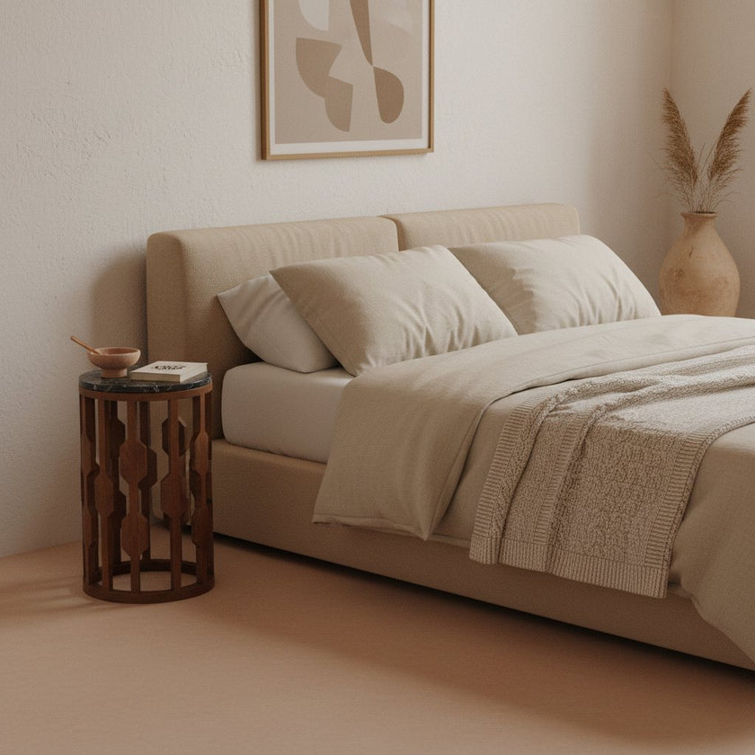 Lampung bijzettafel marmer zwart - 40x40x50 cm