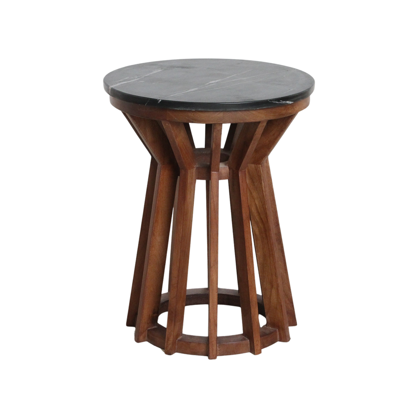 Sabah bijzettafel marmer zwart - 40x40x50 cm