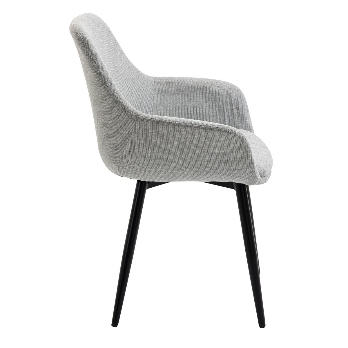 Moderne Eetkamerstoel Lichtgrijs – Corduroy-Look & Zwart Frame – Set van 2 - SalesFever - Casanovio