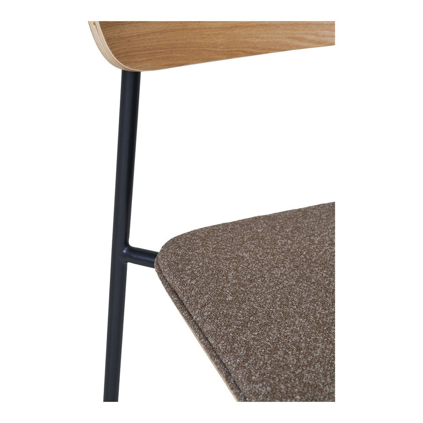 Estepona Eetkamerstoel - Naturel/Bruin/Zwart, 51x47x77cm - Set van 2