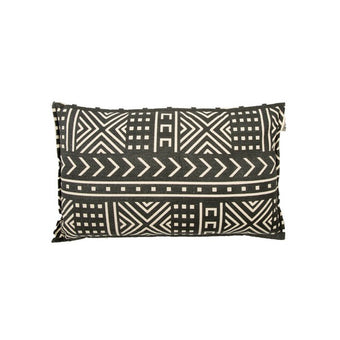 Kussen Mila zwart/gebroken wit 50x30