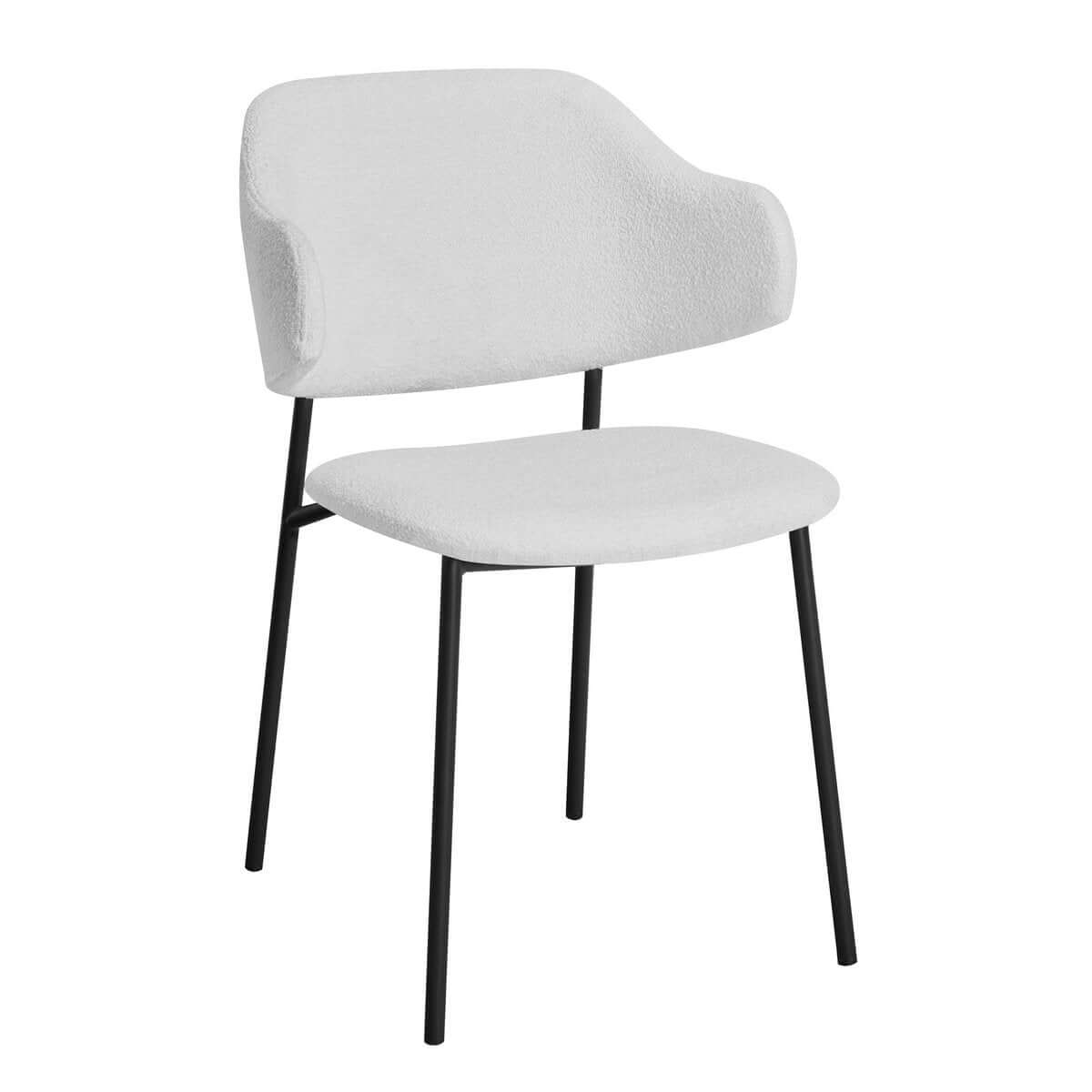 Armlehnstuhl Bouclé 2er Set Weiß - SalesFever