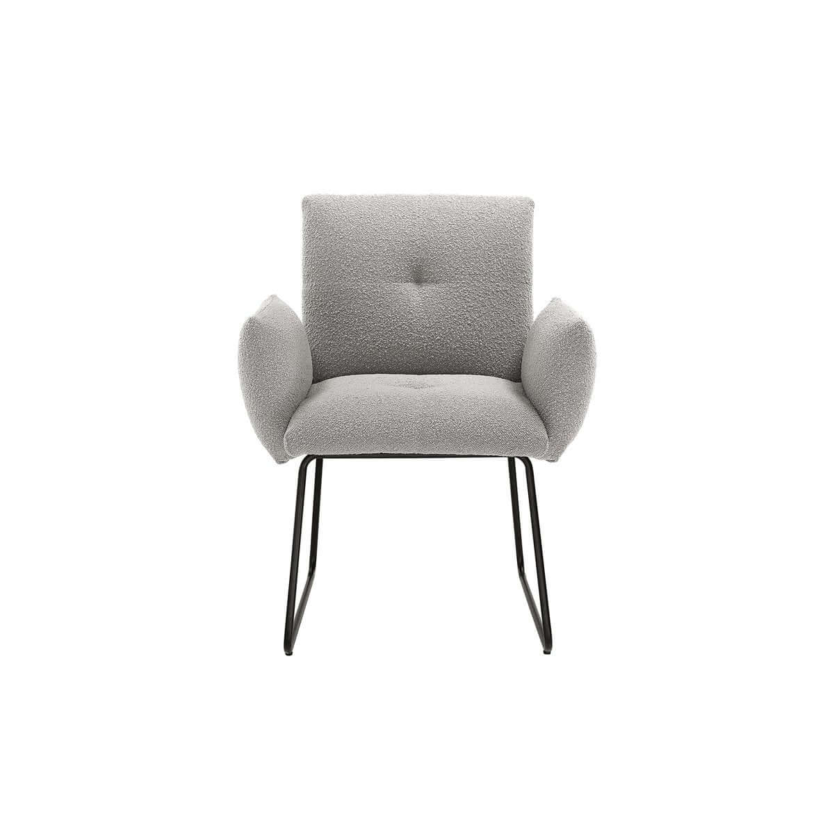 Armchair Bouclé fabric light gray - SalesFever