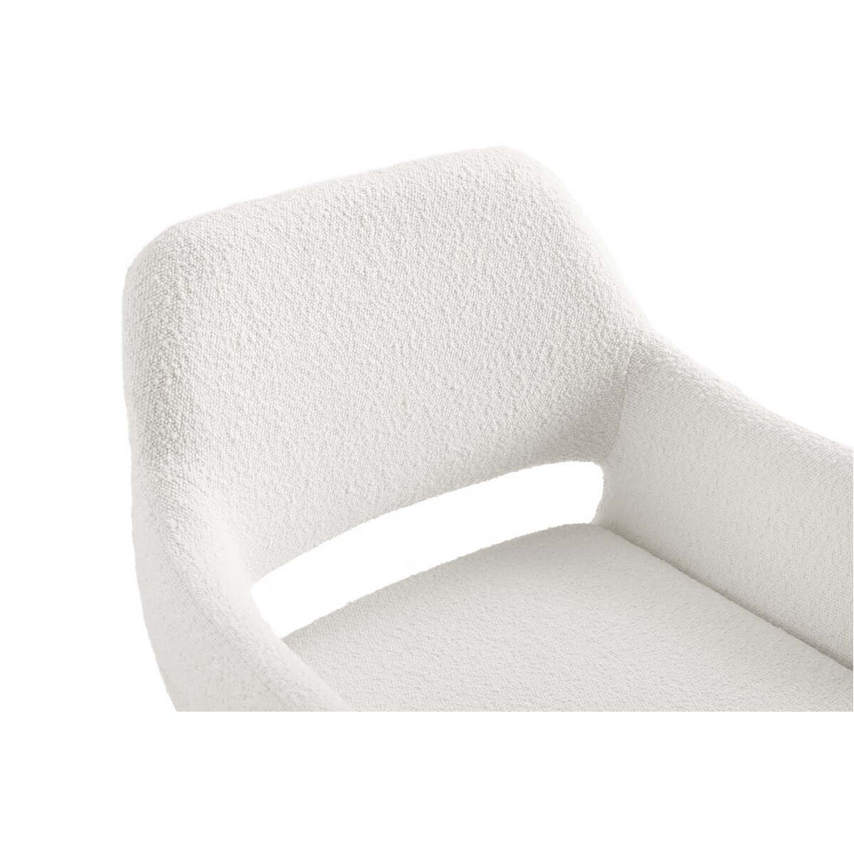 Armchair with back cut-out Bouclé fabric white - SalesFever