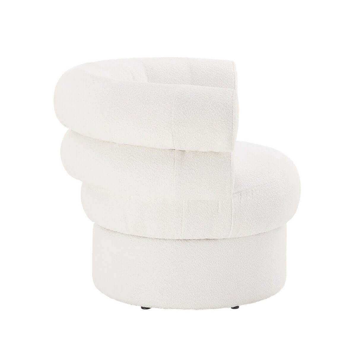 Armchair boucle fabric white - SalesFever