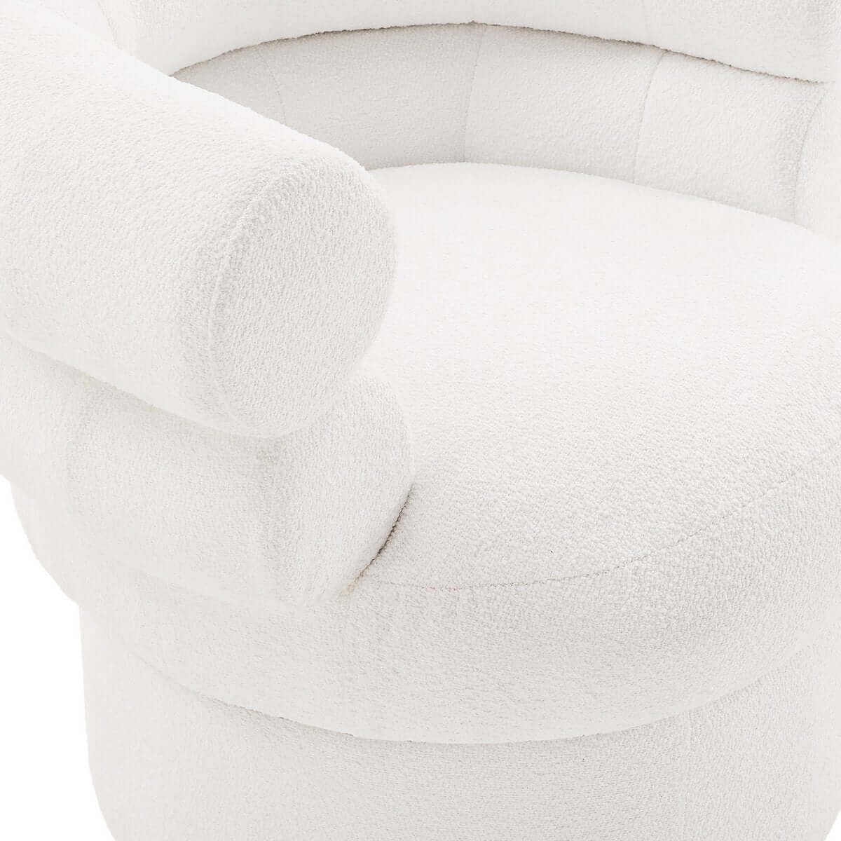 Armchair boucle fabric white - SalesFever
