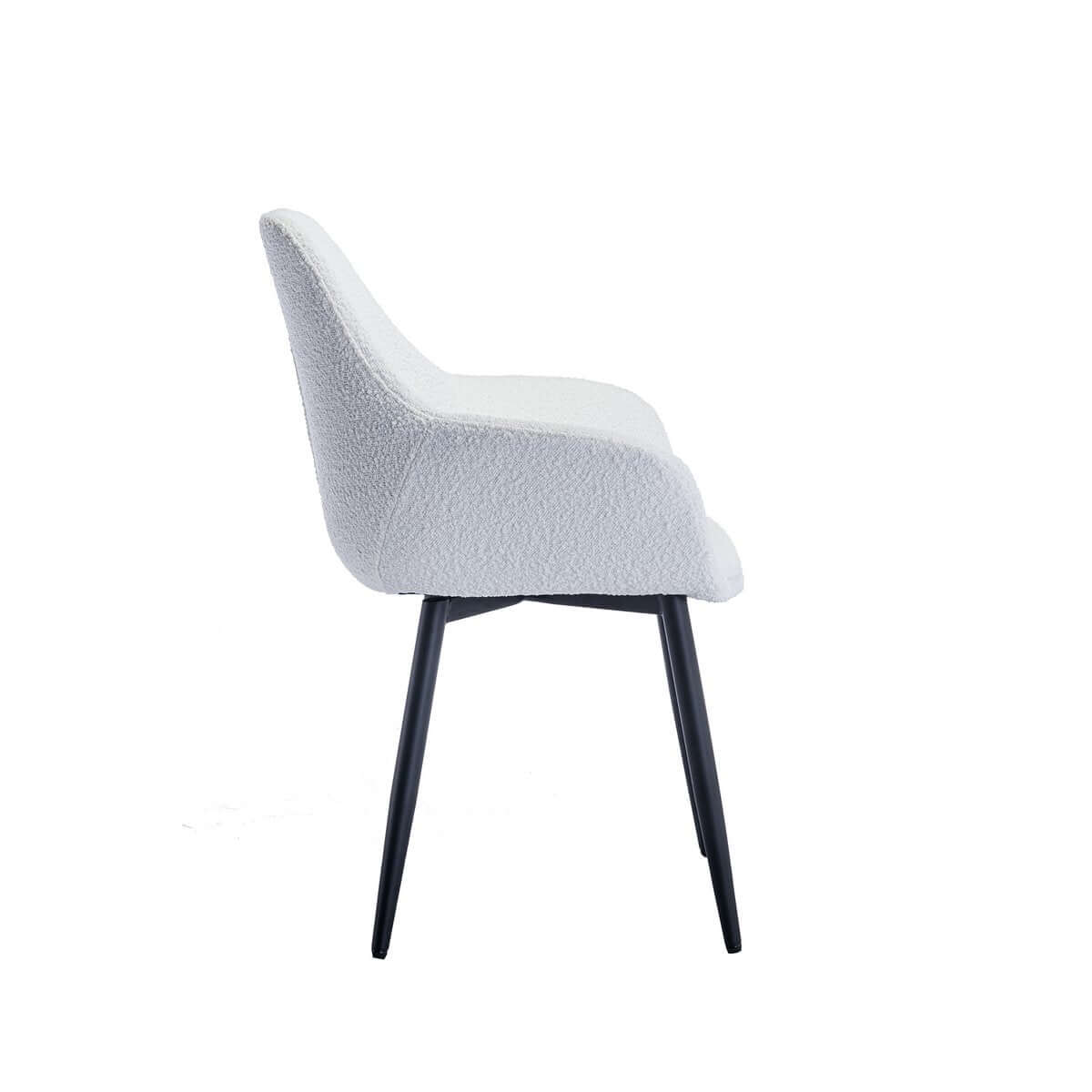 Armchair Bouclé fabric white set of 2 - SalesFever