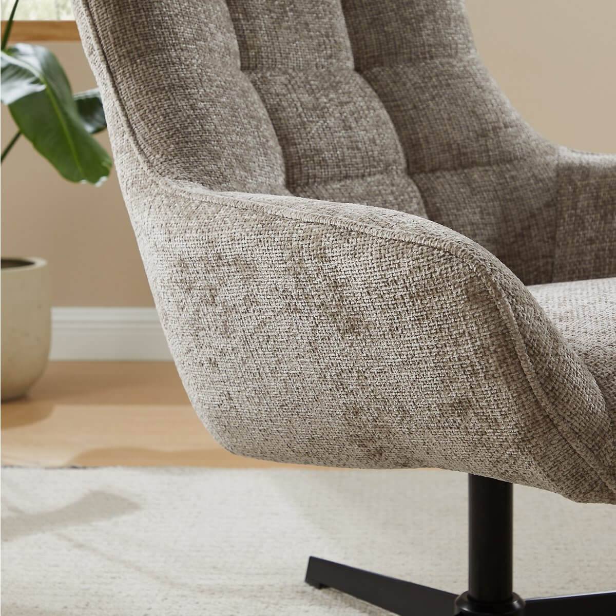 Armchair chenille fabric light gray - SalesFever