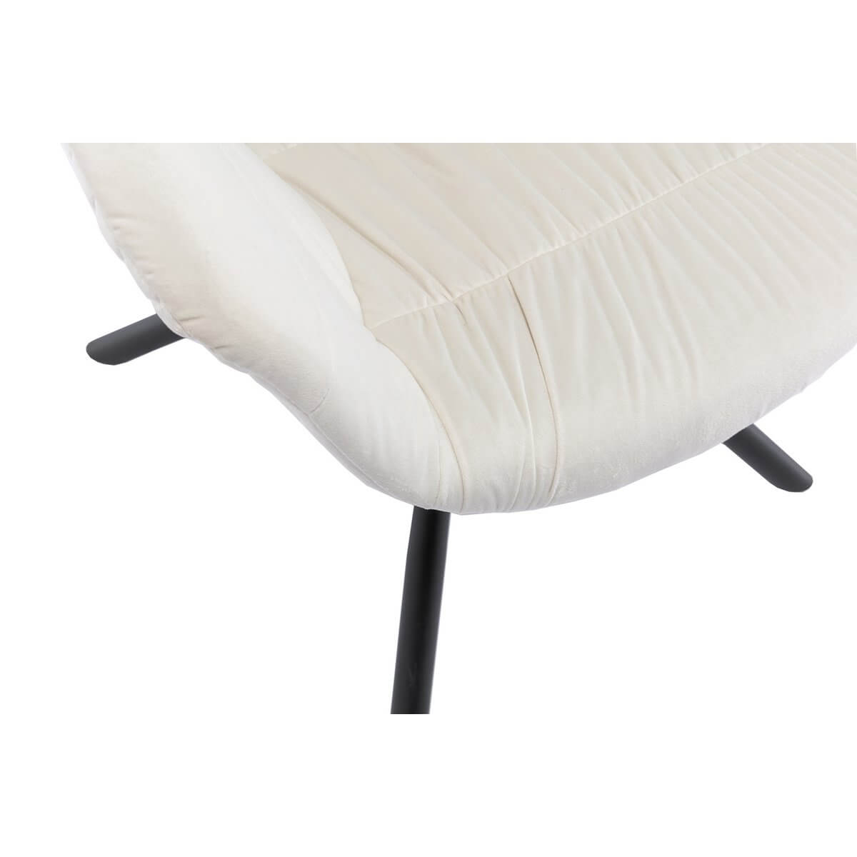 Armchair with honeycomb quilting in cream velvet - SalesFever