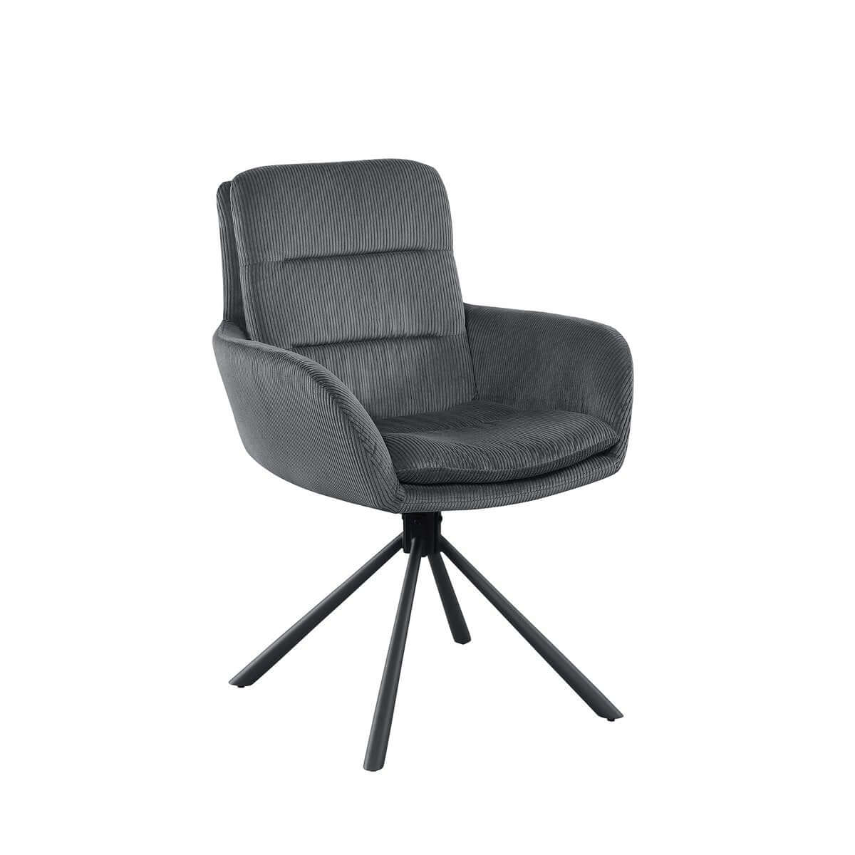 Armchair in corduroy look, dark gray - SalesFever