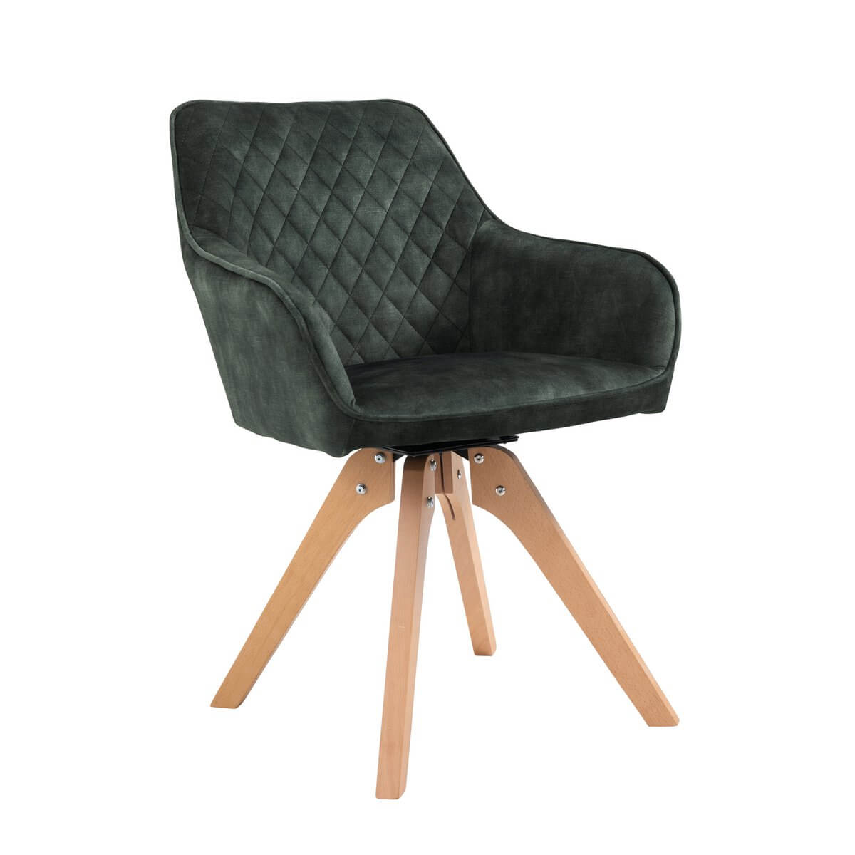 Armchair vintage velvet velor, dark green - SalesFever