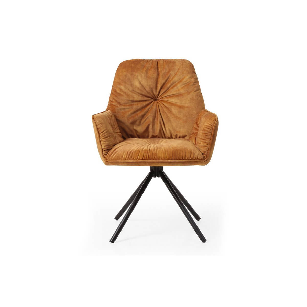 Armchair with 360° rotation function, gold - SalesFever