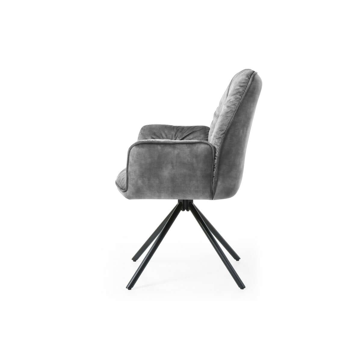 Armchair with 360° swivel function, gray - SalesFever