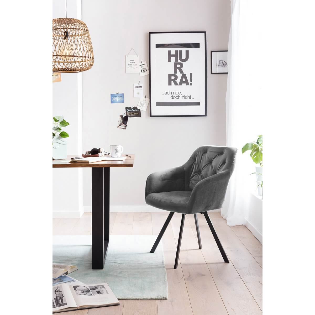 Armchair with 360° swivel function Grey - SalesFever