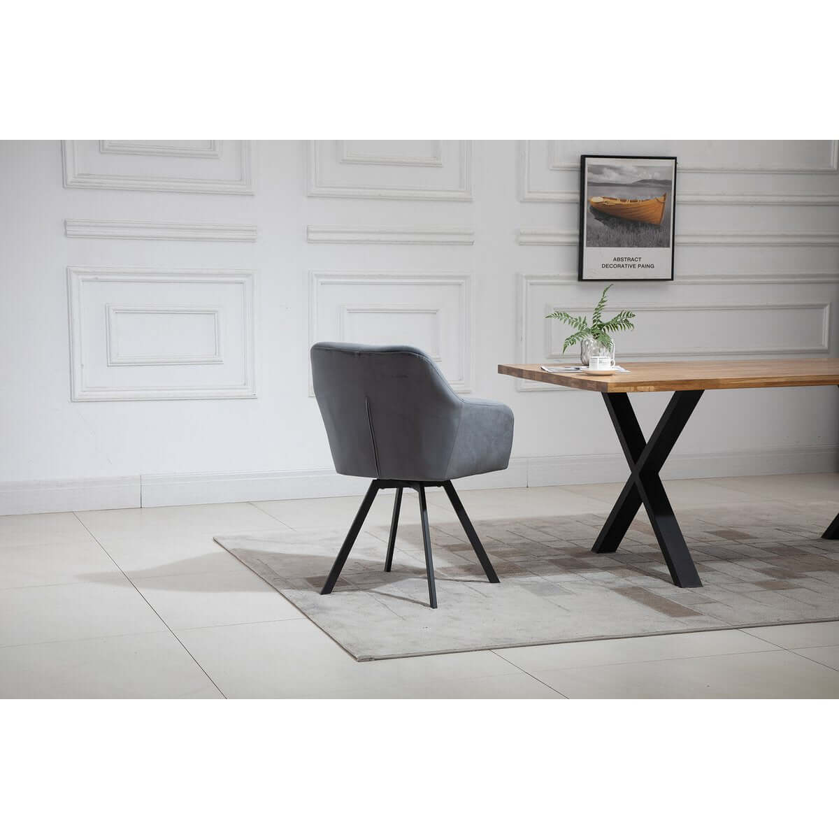 Armchair with 360° swivel function Grey - SalesFever