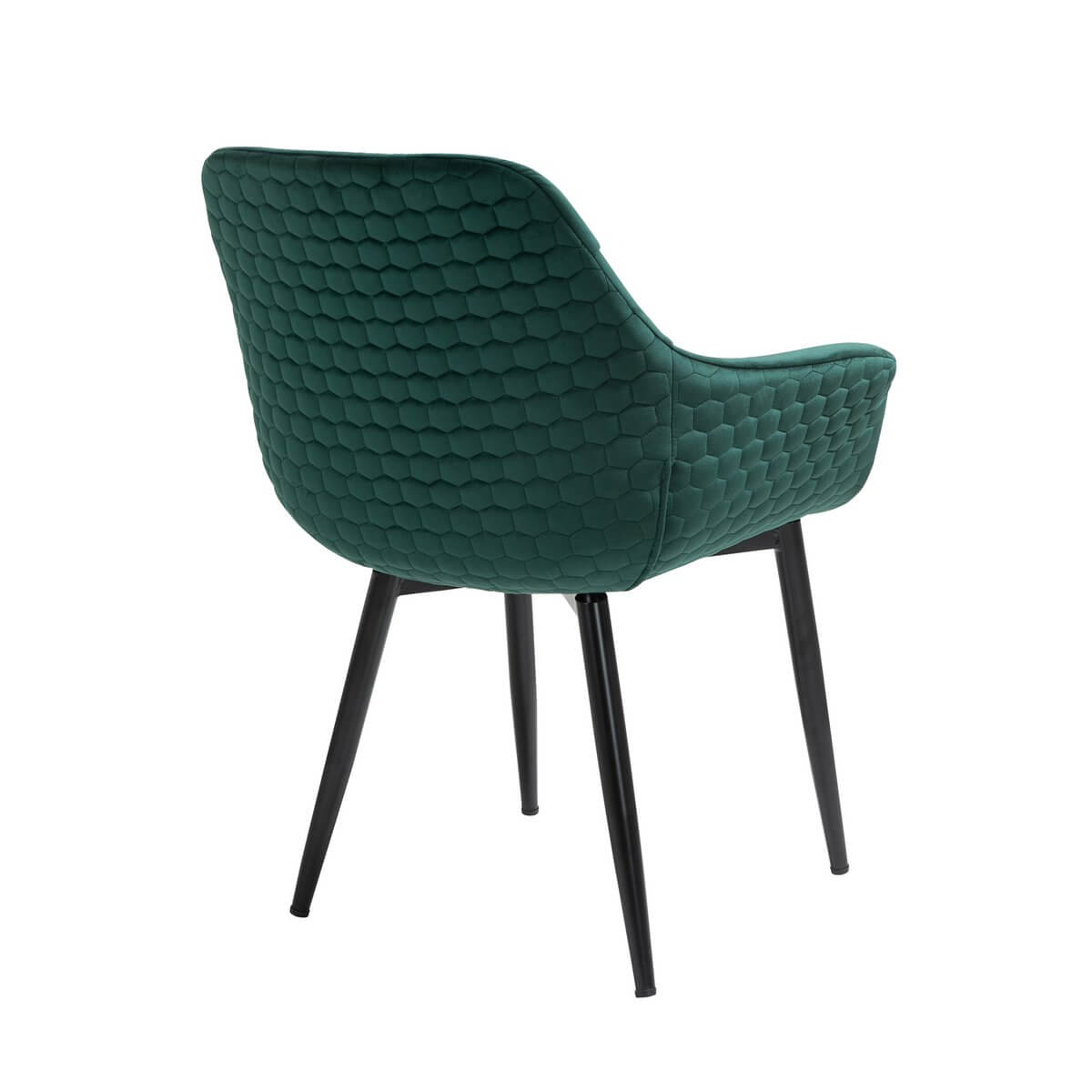 Armchair with honeycomb quilting in fir green velvet - SalesFever