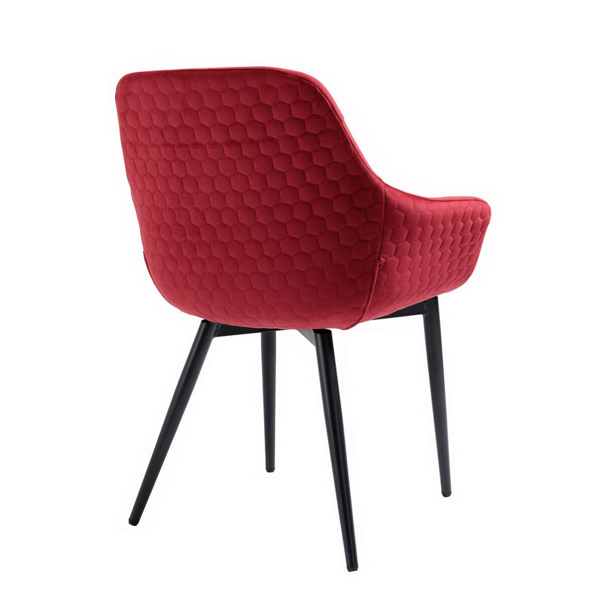 Armchair with honeycomb quilting in red velvet - SalesFever