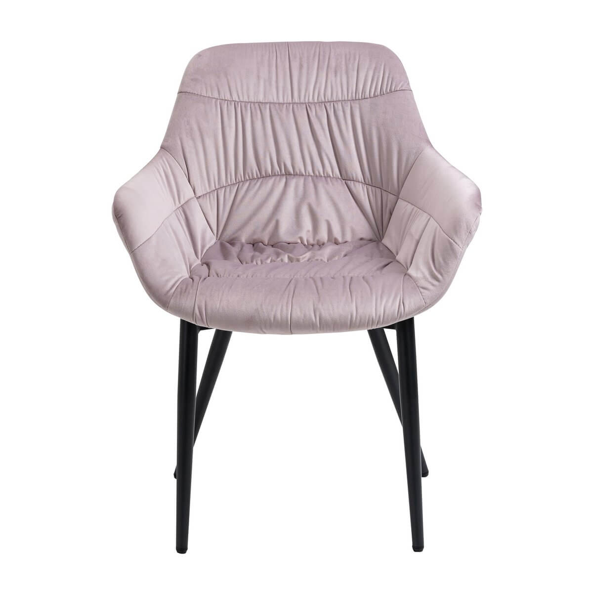 Armchair with honeycomb quilting in rose velvet - SalesFever