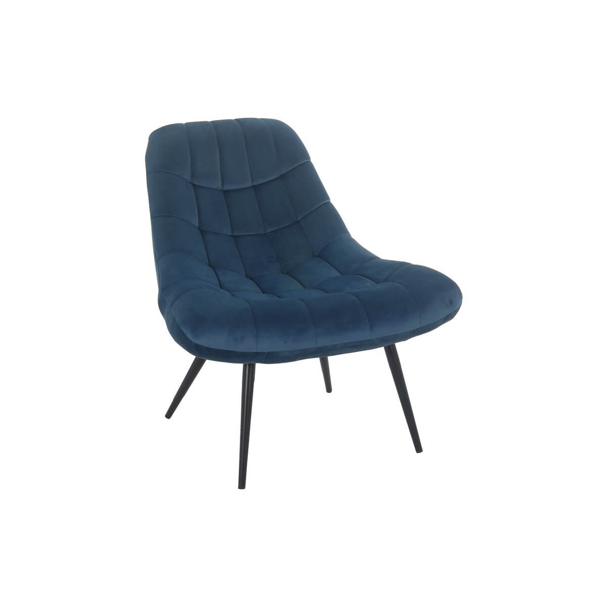 Armchair XXL velvet blue metal black - SalesFever