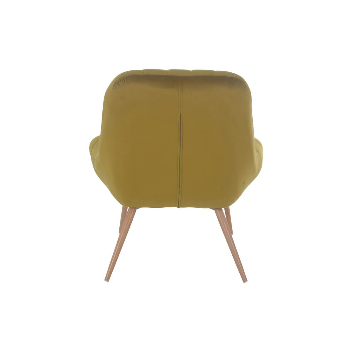 Armchair XXL velvet yellow metal wood look - SalesFever