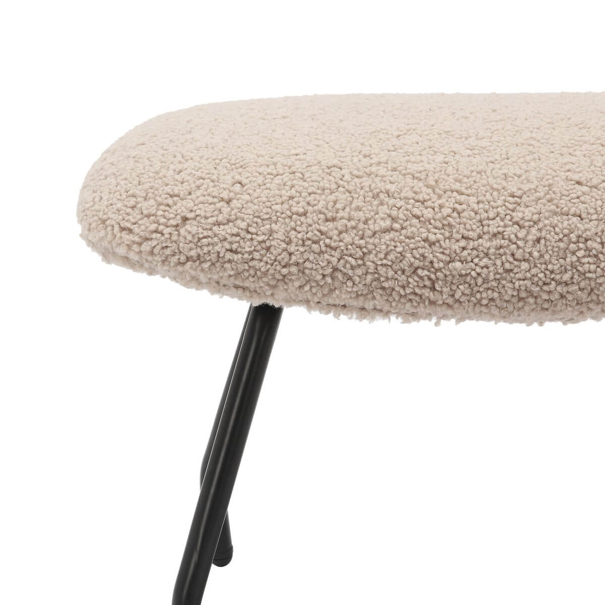 Armchair and stool set teddy fur taupe - SalesFever