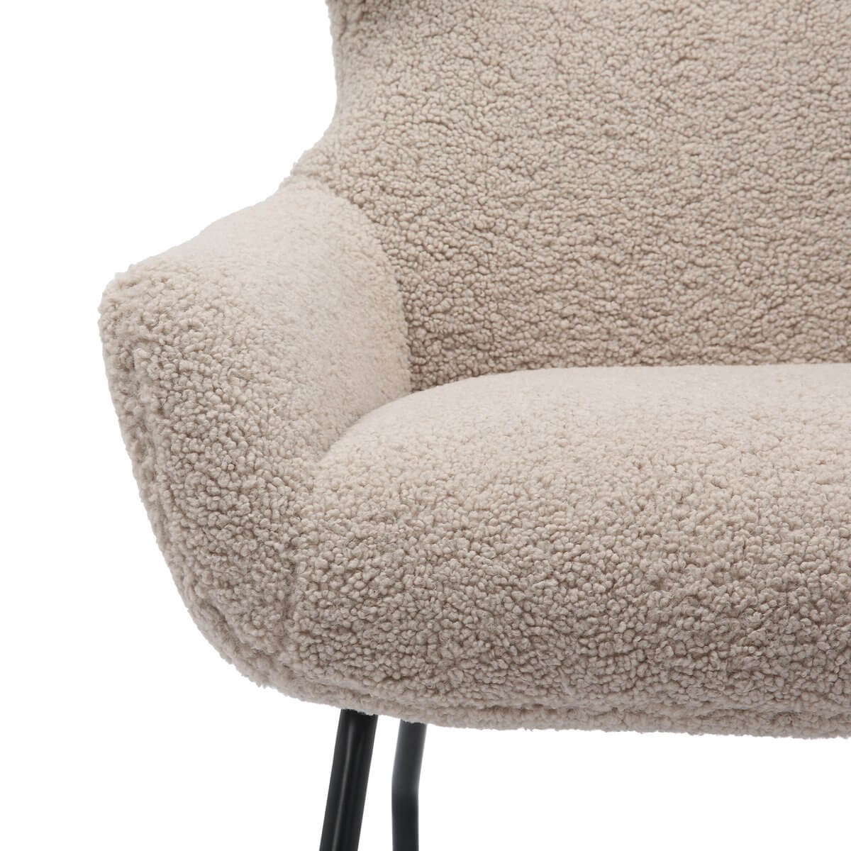 Armchair and stool set teddy fur taupe - SalesFever