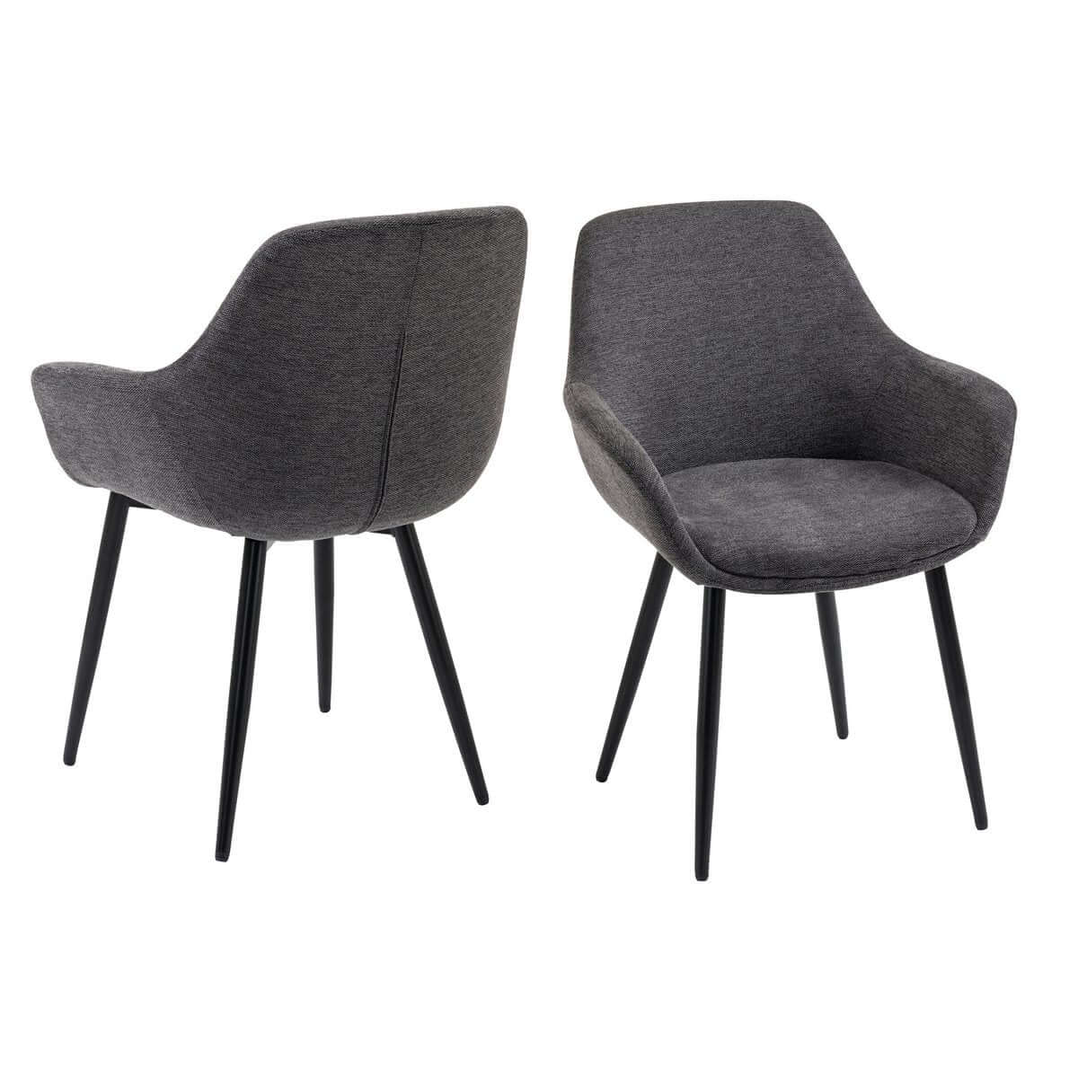 Set of 2 armchairs anthracite - SalesFever