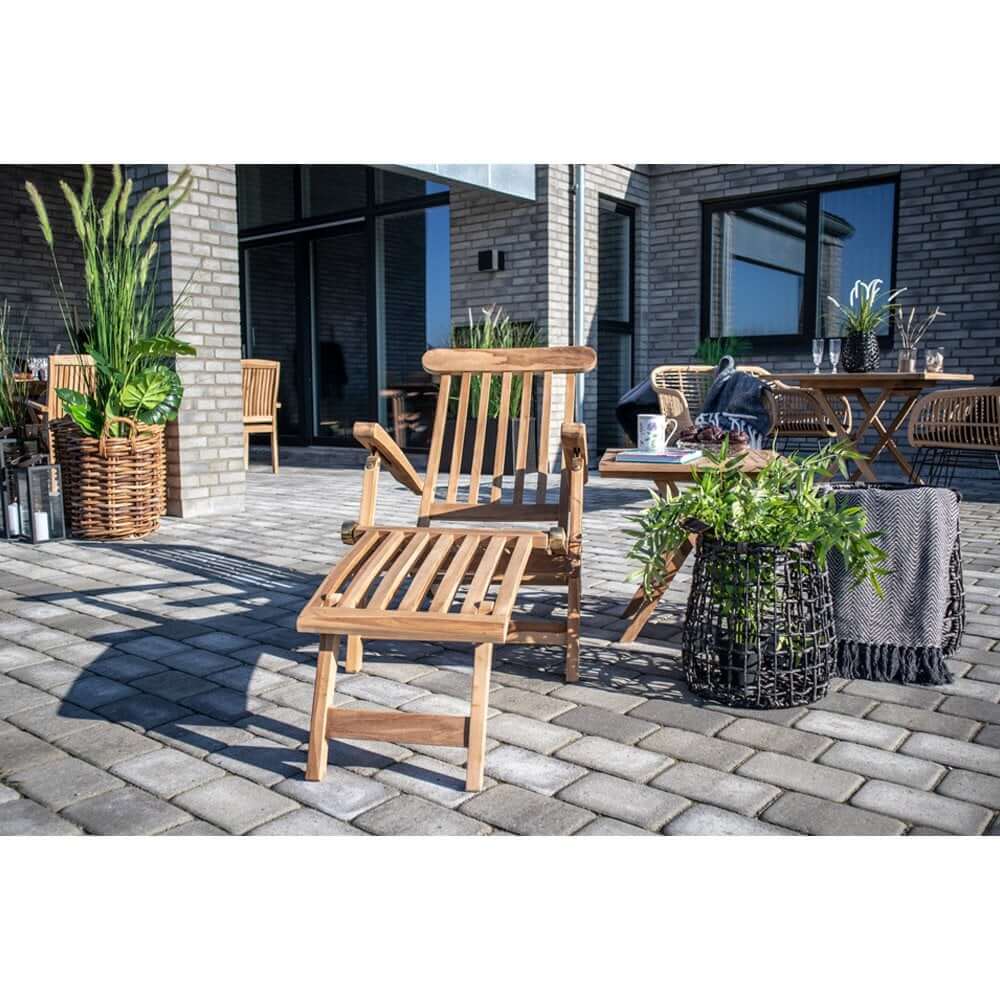 Arrecife Teakhouten ligstoel - Natuurlijk, Teak, 150x60x95 cm - House Nordic ApS